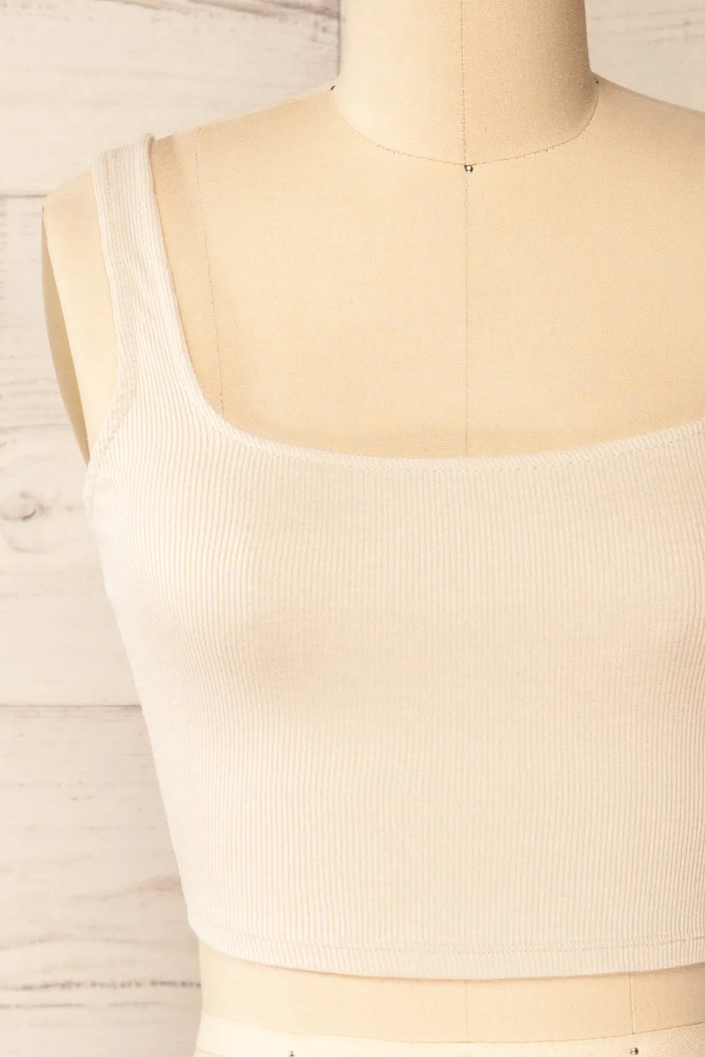 Taipei Beige | Cropped Ribbed Cami Top sold by Boutique 1861 product image thumbnail 2