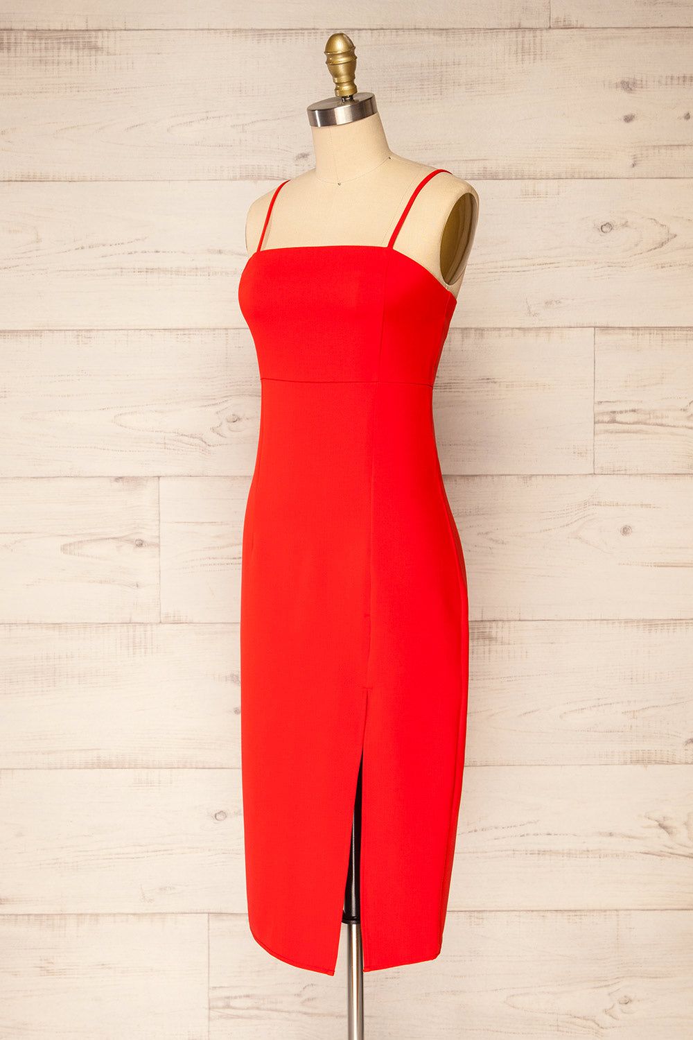 Vevey Red | Fitted Midi Dress sold by Boutique 1861 product image thumbnail 4