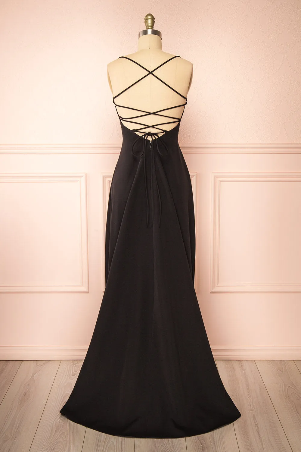 Izabella Black | A-line Maxi Dress with Open Back sold by Boutique 1861 product image thumbnail 5
