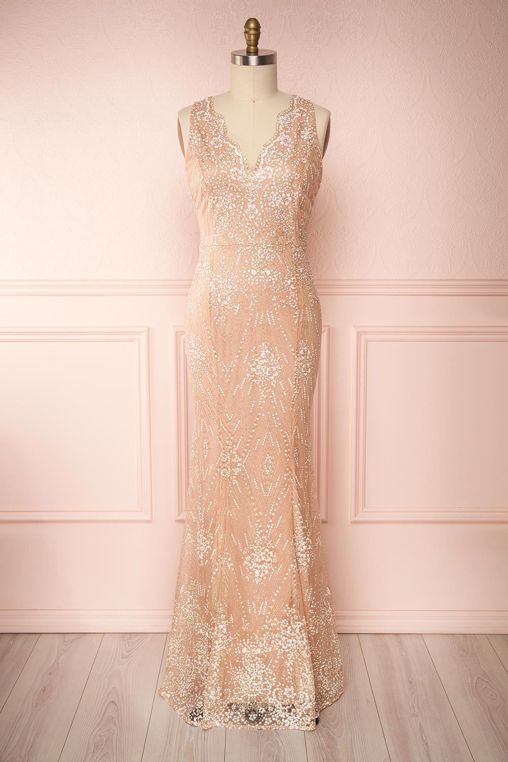 Liesel Blush | Plus Size Mermaid Gown sold by Boutique 1861