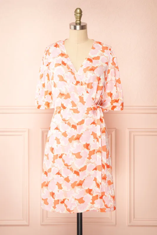 Aghasti | Short Floral Wrap Dress sold by Boutique 1861