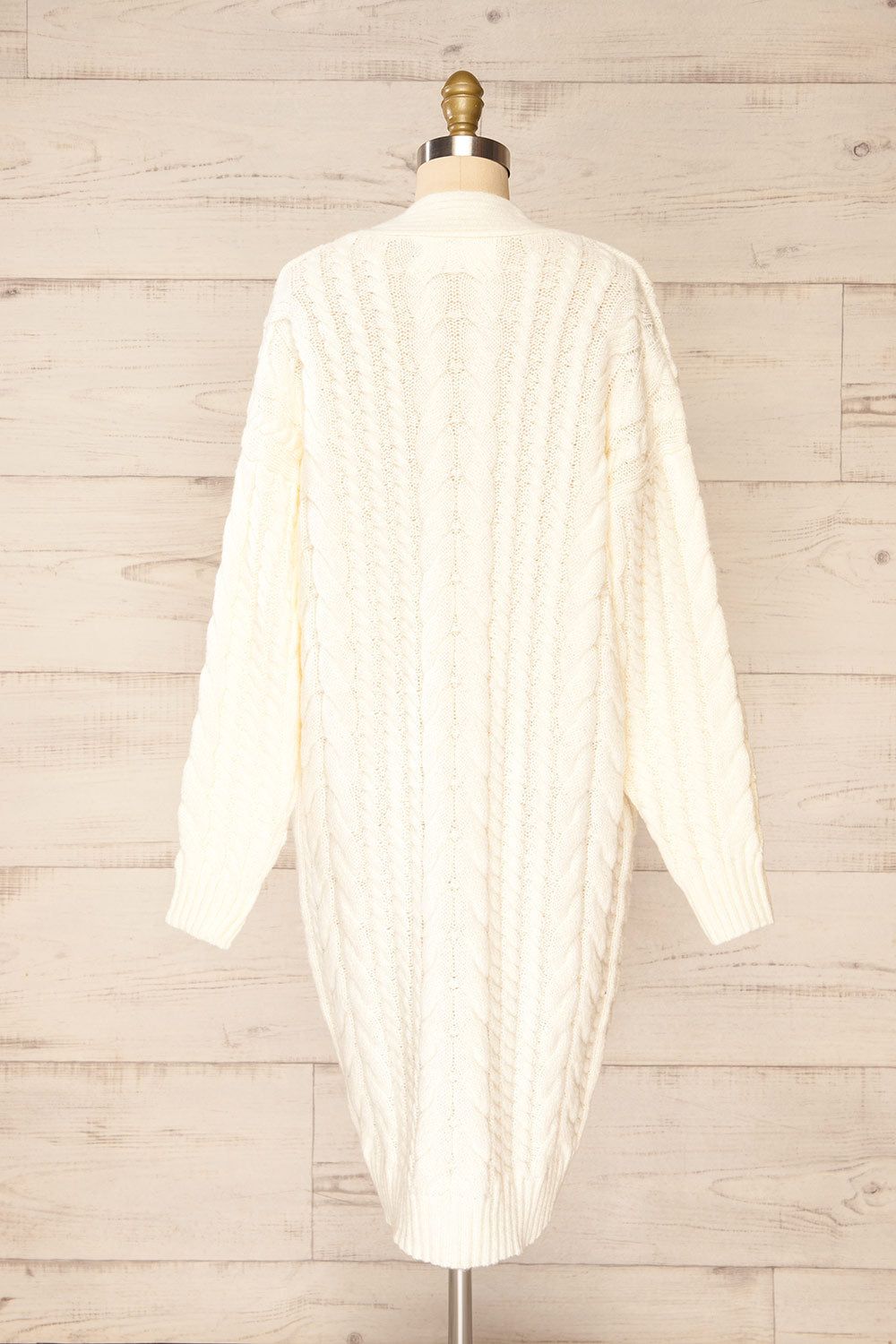 Valletta Ivory | Open Front Knit Long Cardigan sold by Boutique 1861 product image thumbnail 6
