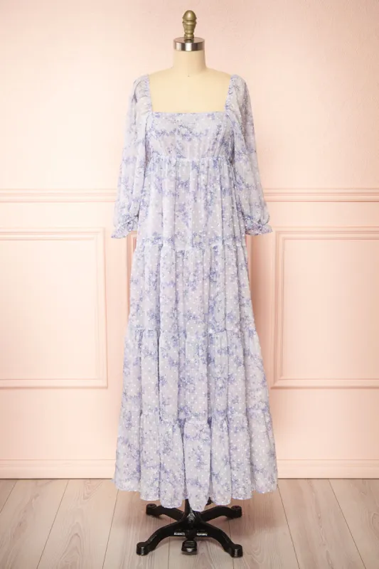 Lukka | Tiered Floral Maxi Dress w/ Puffy Sleeves sold by Boutique 1861