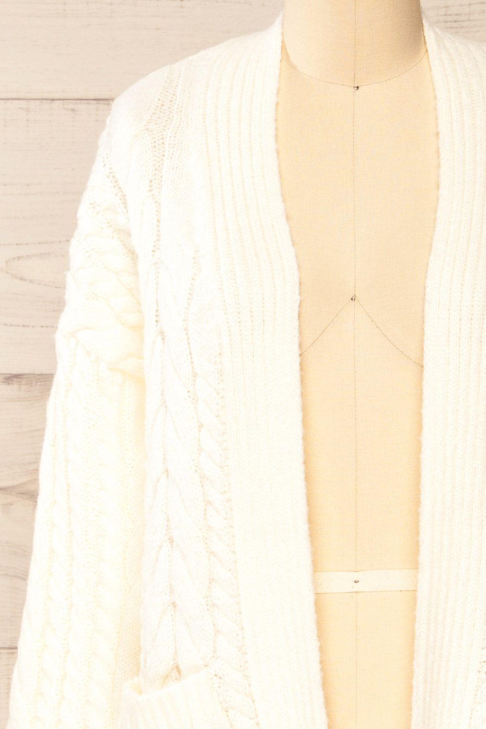 Valletta Ivory | Open Front Knit Long Cardigan sold by Boutique 1861 product image thumbnail 3