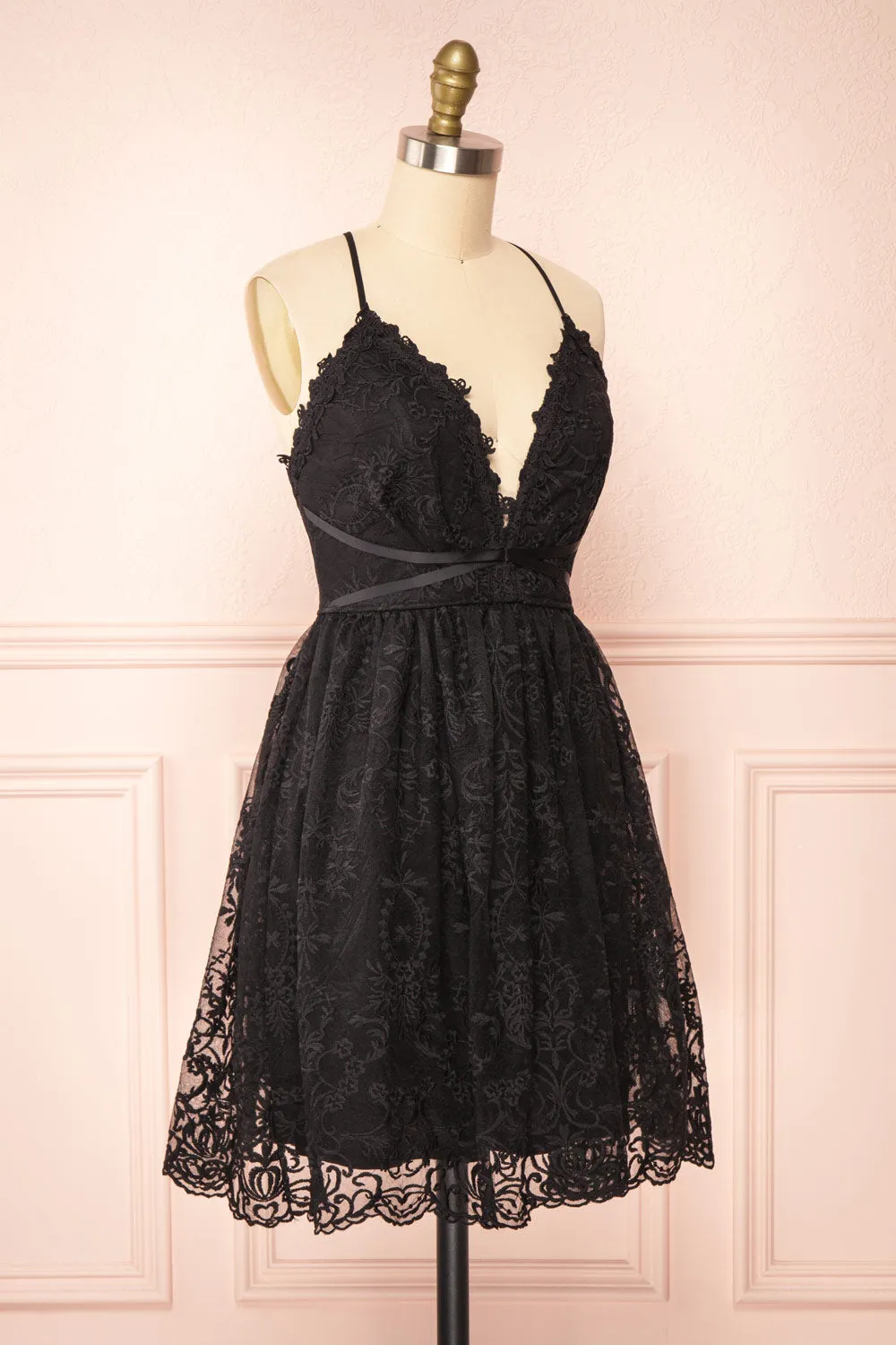 Sofie Black | Short Embroidered Dress w/ V-neckline sold by Boutique 1861 product image thumbnail 5