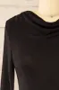 Kotidien | Black Sheer Top w/ Cowl Neckline sold by Boutique 1861