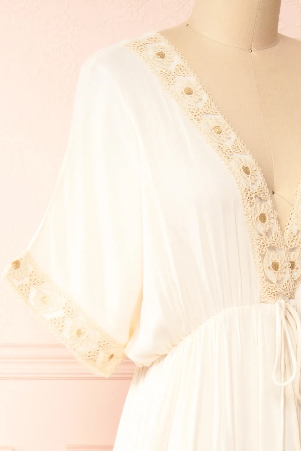 Avalon Ivory | Short Sleeve Maxi Dress w/ Embroidery sold by Boutique 1861 product image thumbnail 4