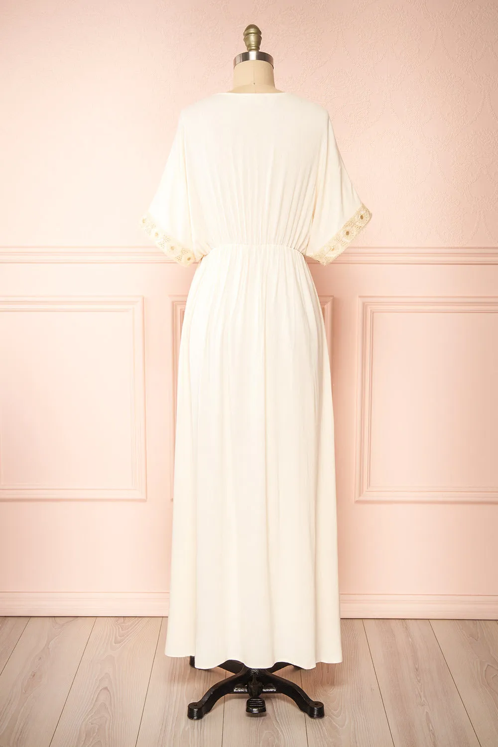 Avalon Ivory | Short Sleeve Maxi Dress w/ Embroidery sold by Boutique 1861 product image thumbnail 5