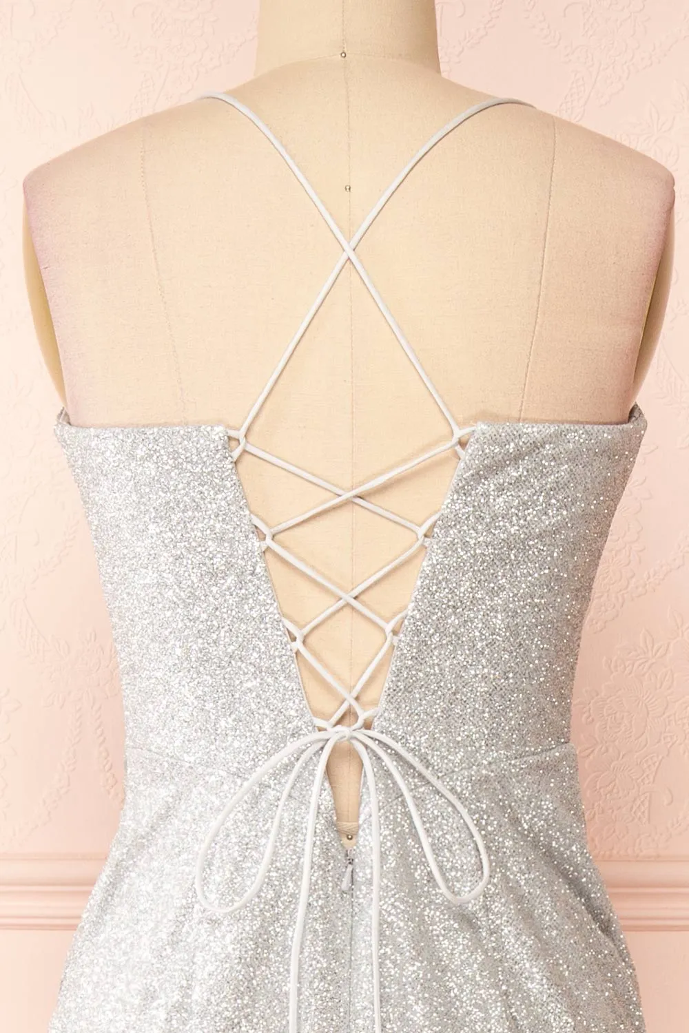 Frosti Silver | Sparkly Cowl Neck Maxi Dress sold by Boutique 1861 product image thumbnail 3