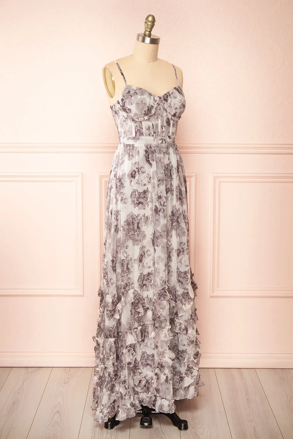 Sorrellia | Grey Bustier Floral Maxi Dress sold by Boutique 1861 product image thumbnail 4