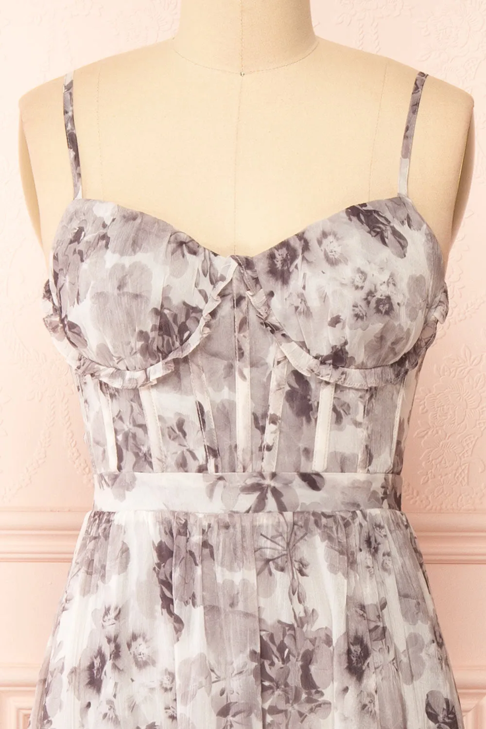 Sorrellia | Grey Bustier Floral Maxi Dress sold by Boutique 1861 product image thumbnail 3