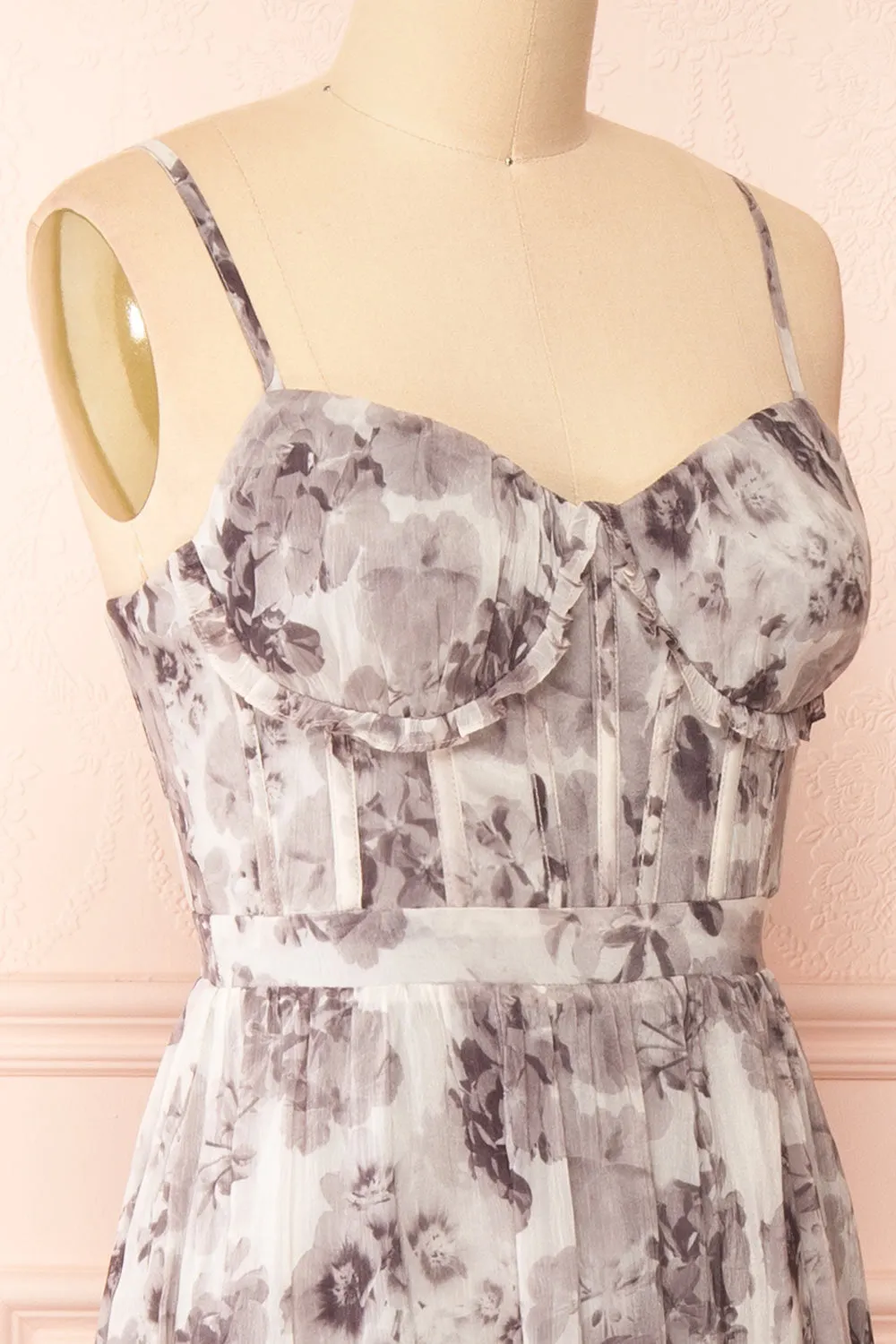 Sorrellia | Grey Bustier Floral Maxi Dress sold by Boutique 1861 product image thumbnail 5