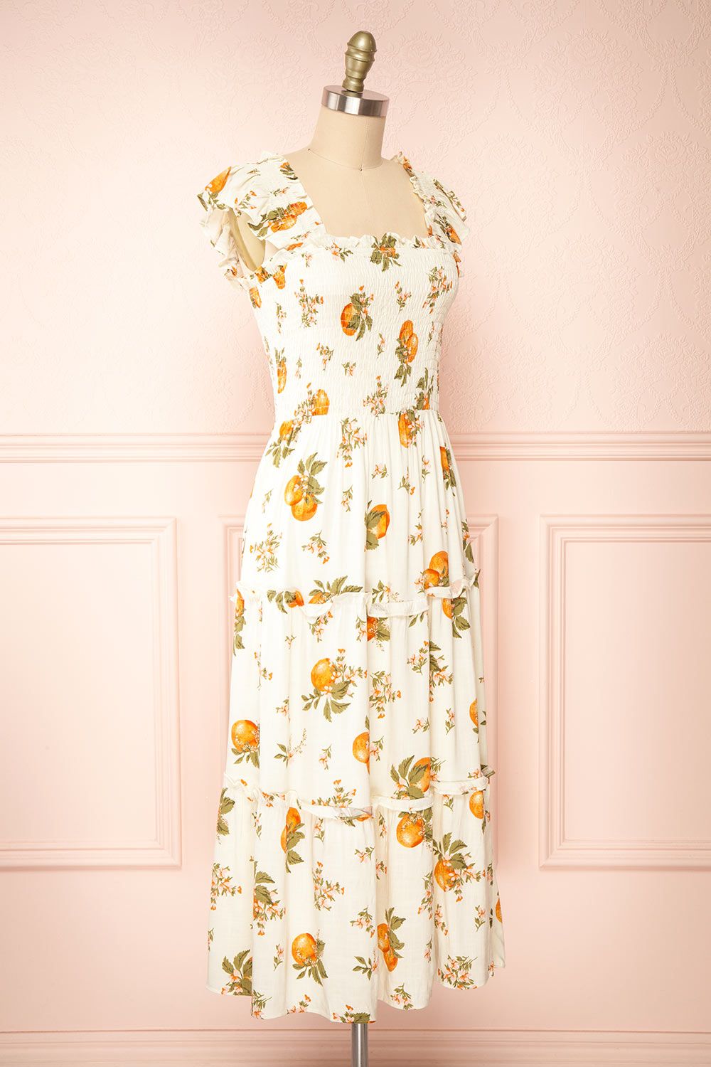 Islanda | Midi Dress w/ Orange Blossom Print sold by Boutique 1861 product image thumbnail 4
