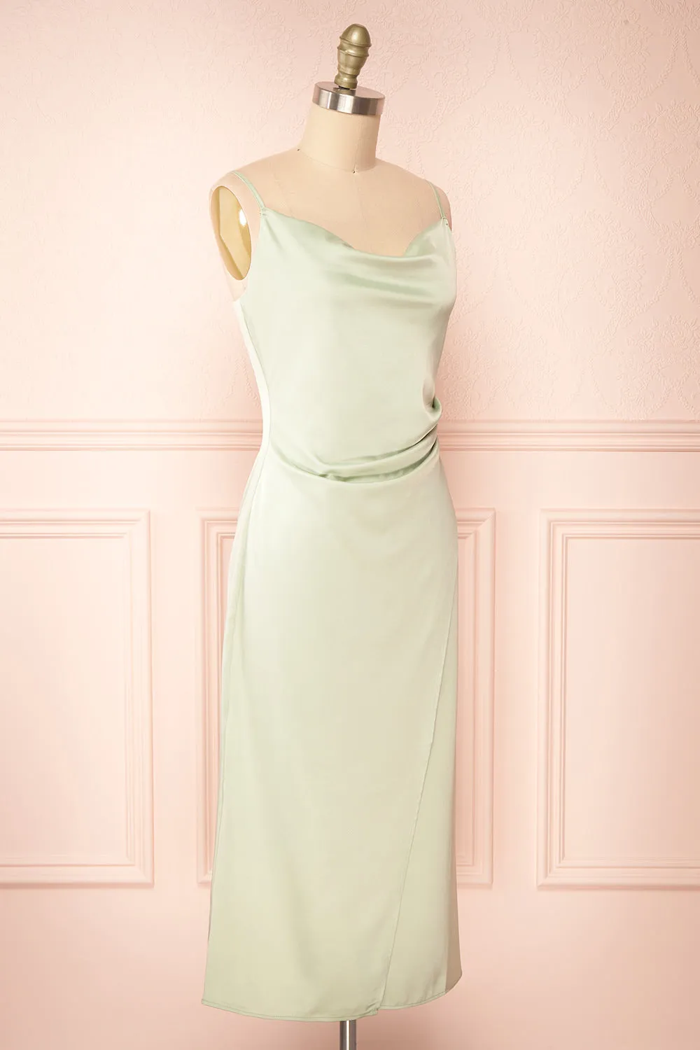 Chloe Sage | Cowl Neck Satin Midi Slip Dress sold by Boutique 1861 product image thumbnail 4