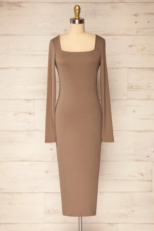 Torretta | Ribbed Fitted Midi Dress sold by Boutique 1861