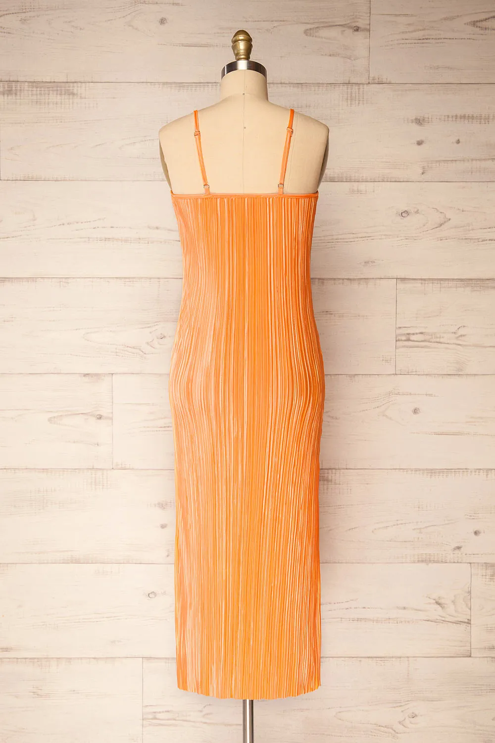 Cordoba Orange | Pleated Midi Dress sold by Boutique 1861 product image thumbnail 5