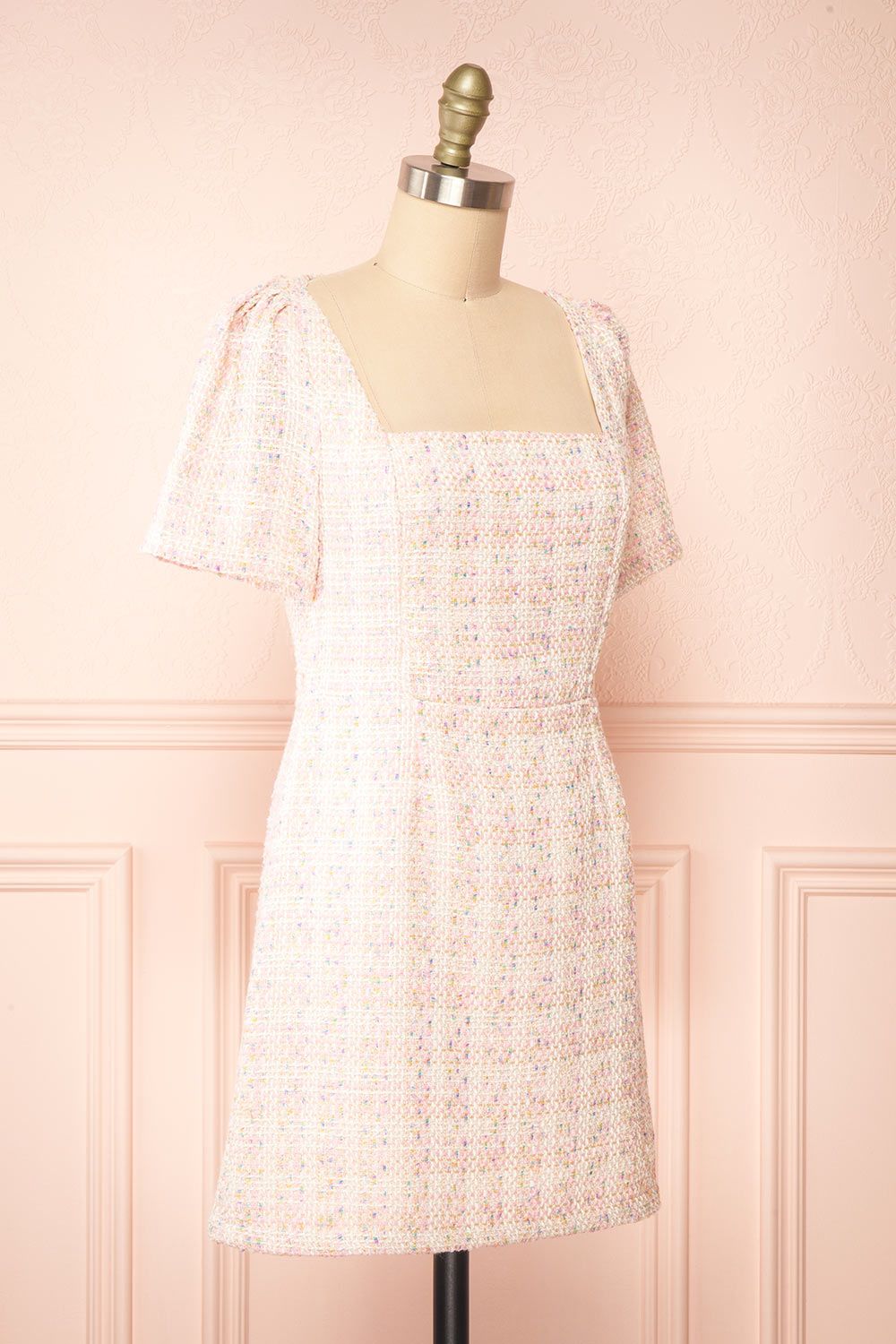 Esyle | Short Pink Tweed Dress sold by Boutique 1861 product image thumbnail 3