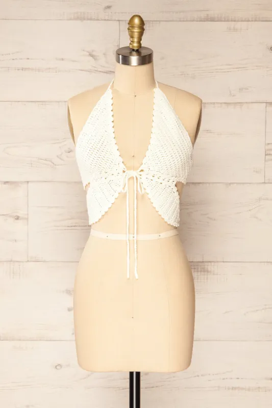 Flos Ivory | Crochet Crop Top sold by Boutique 1861