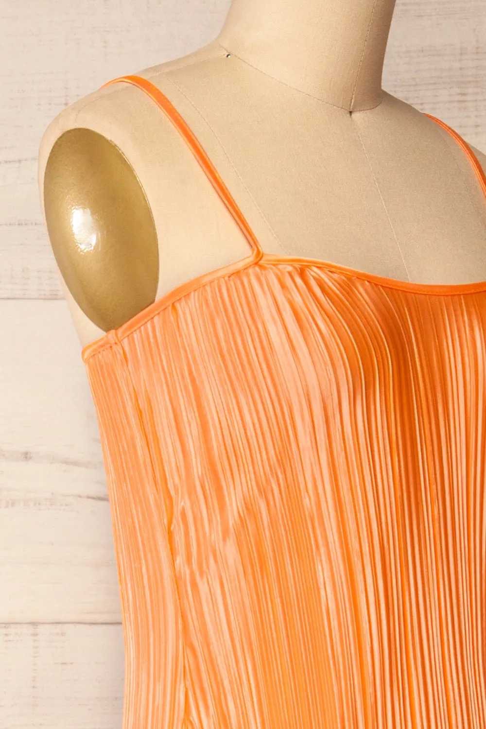 Cordoba Orange | Pleated Midi Dress sold by Boutique 1861 product image thumbnail 4