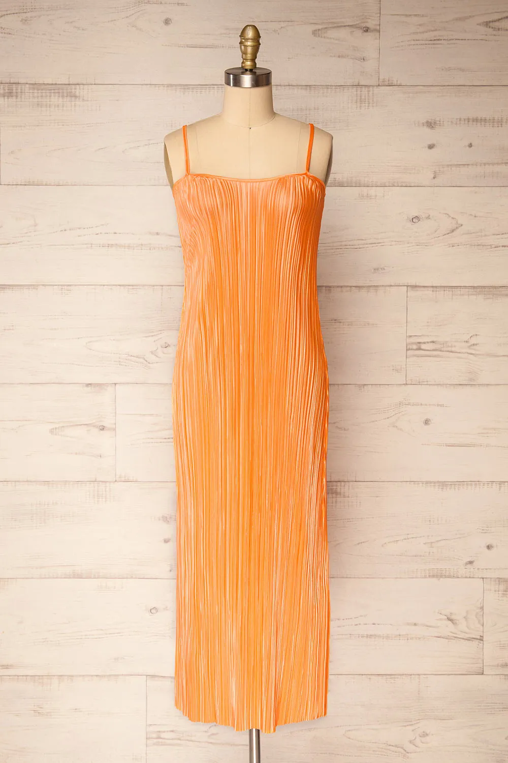Cordoba Orange | Pleated Midi Dress sold by Boutique 1861