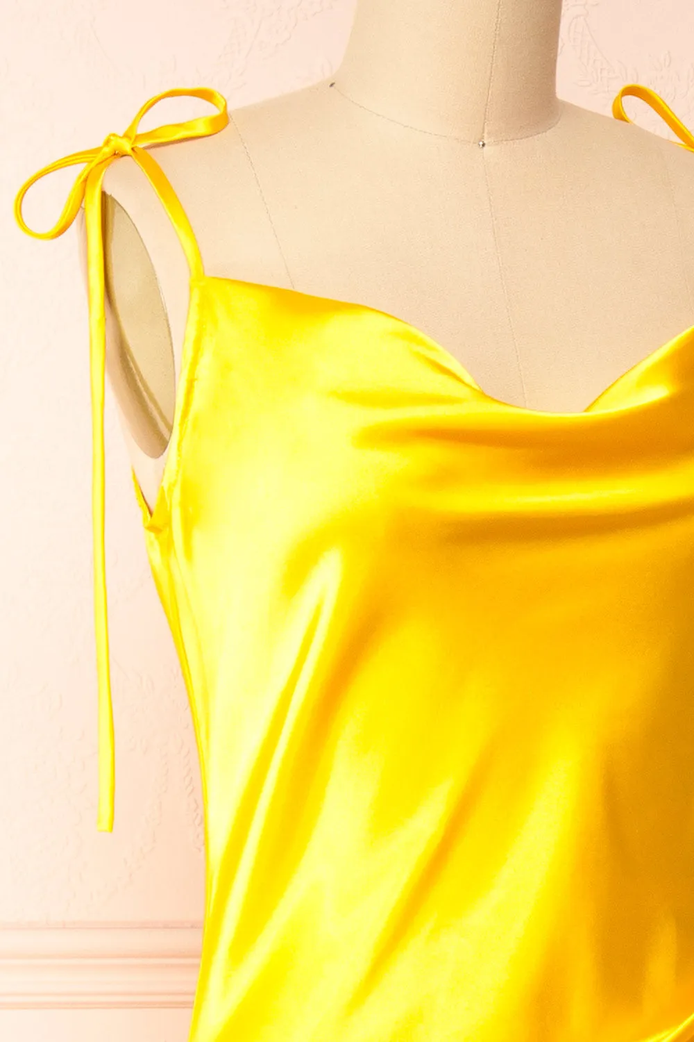 Elyse Yellow | Cowl Neck Midi Dress sold by Boutique 1861 product image thumbnail 4