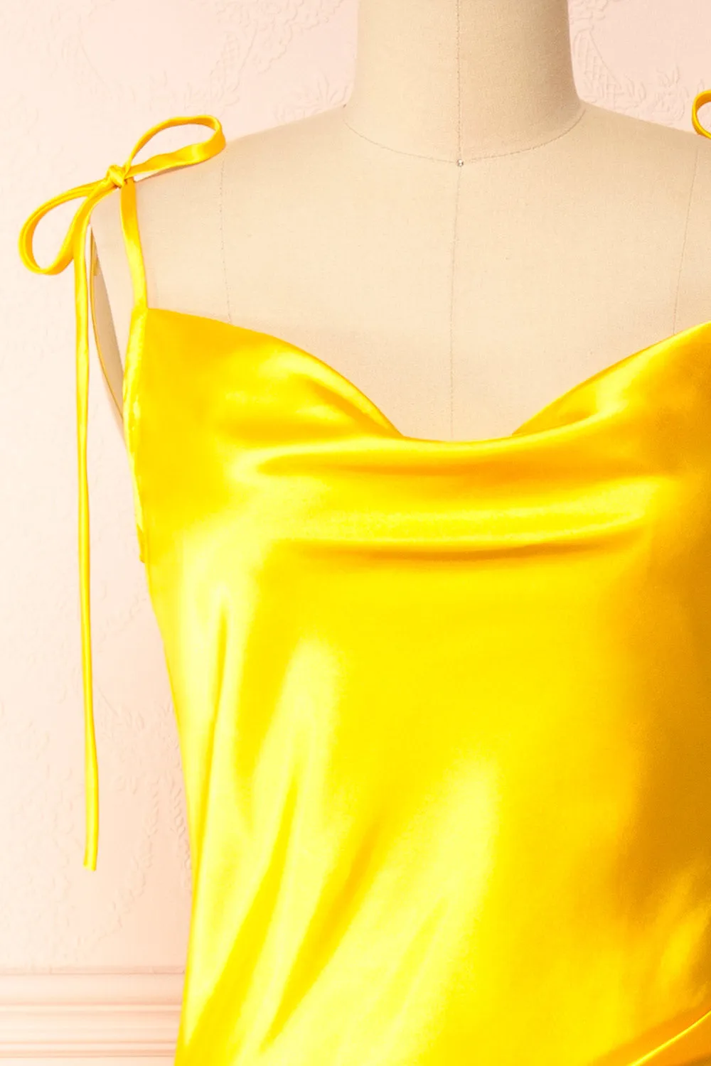 Elyse Yellow | Cowl Neck Midi Dress sold by Boutique 1861 product image thumbnail 2