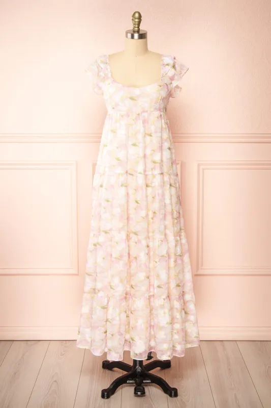 Anania | Shimmery Floral Midi Dress sold by Boutique 1861