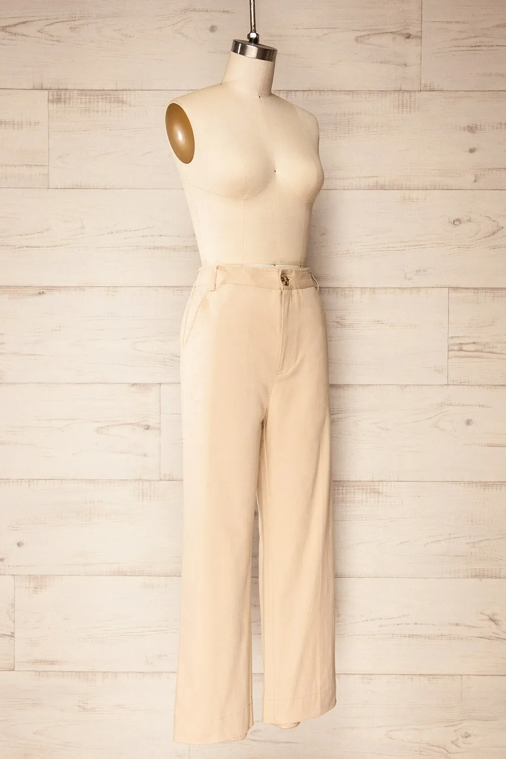 Calgary Beige | High-Waisted Straight Leg Pants sold by Boutique 1861 product image thumbnail 4