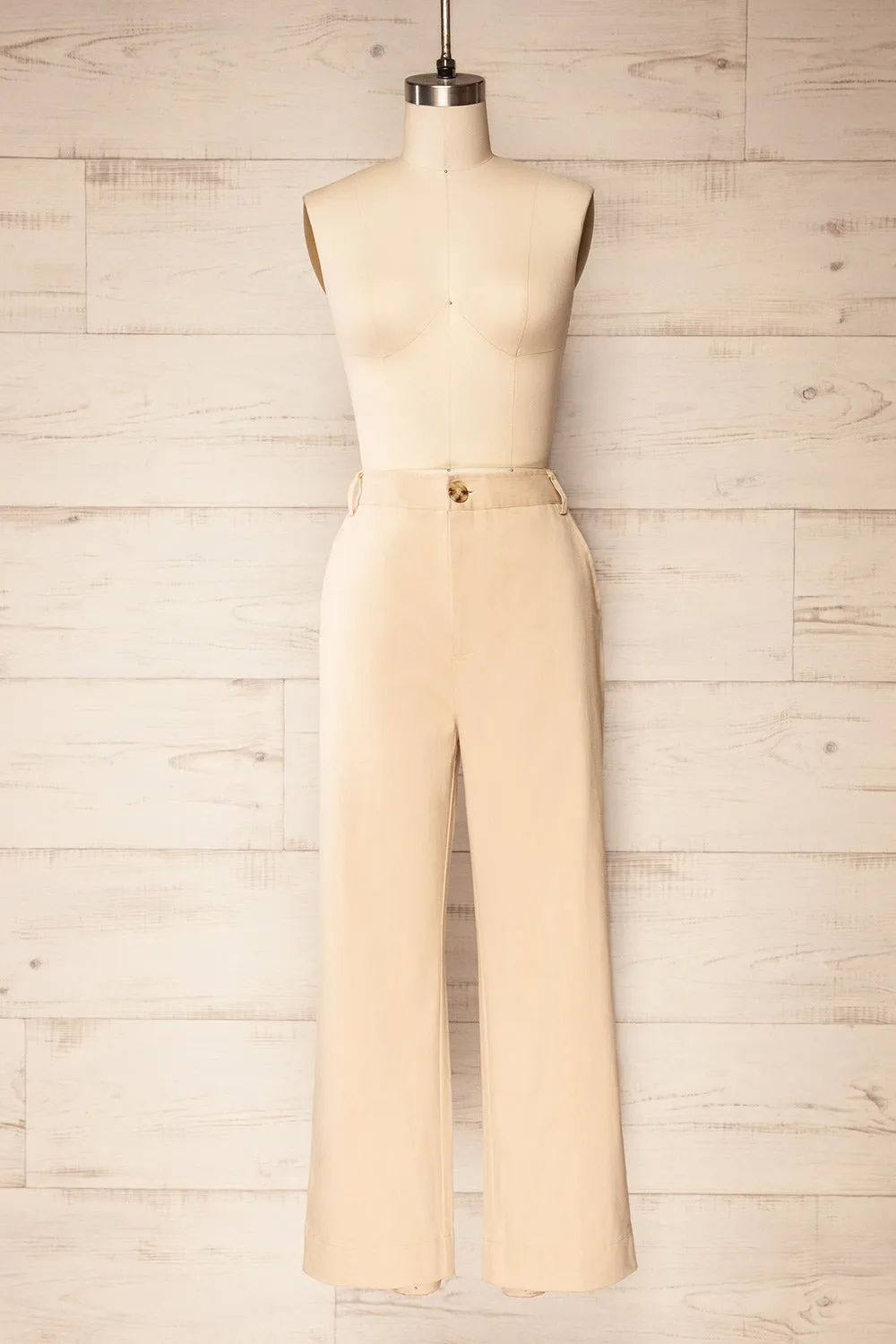 Calgary Beige | High-Waisted Straight Leg Pants sold by Boutique 1861