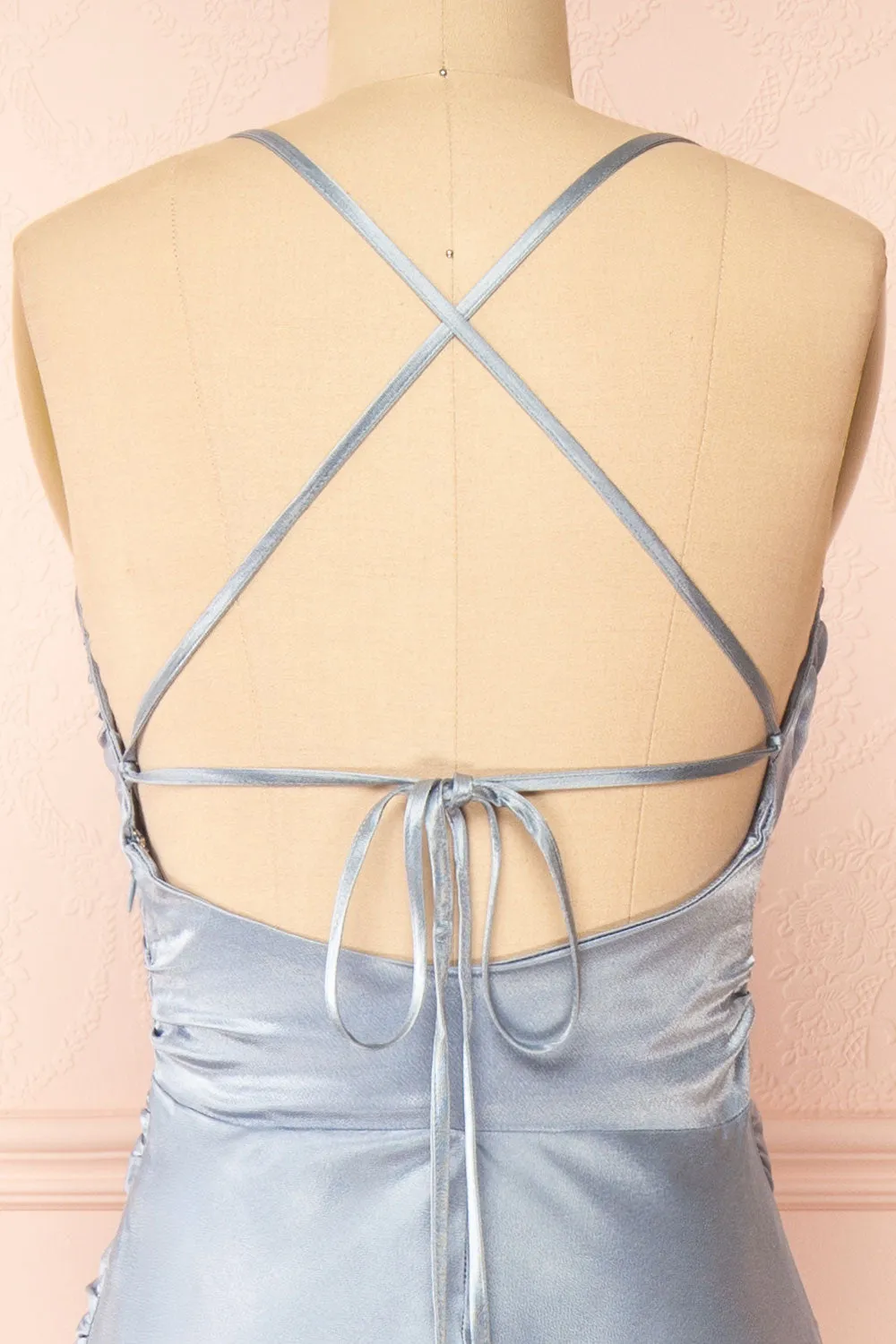 Amana Blue | Maxi Satin Dress w/ Cowl Neck sold by Boutique 1861 product image thumbnail 3