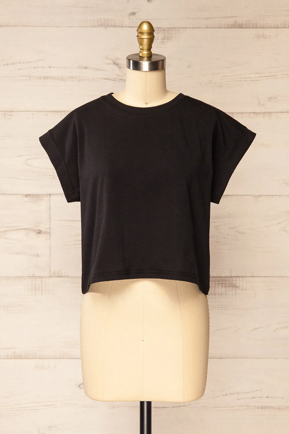 Cheddington Black | Cropped T-Shirt sold by Boutique 1861