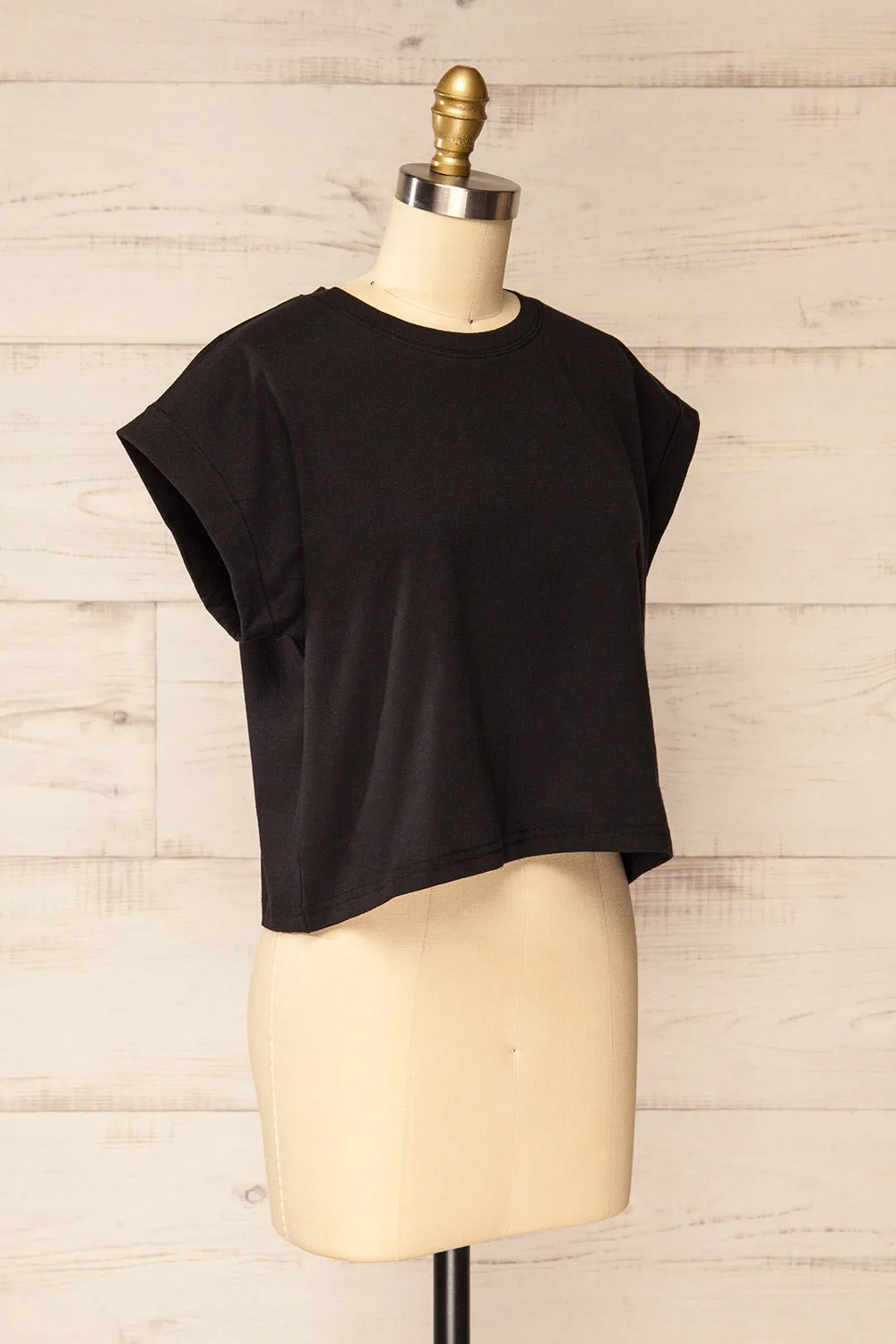 Cheddington Black | Cropped T-Shirt sold by Boutique 1861 product image thumbnail 3