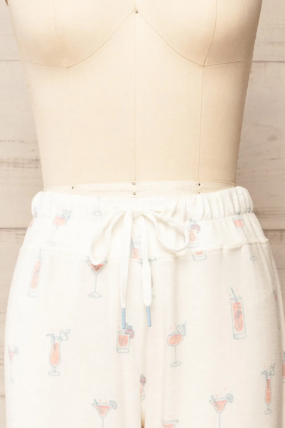 Keegan | Ivory Pyjama Joggers w/ Cocktail Print sold by Boutique 1861 product image thumbnail 2