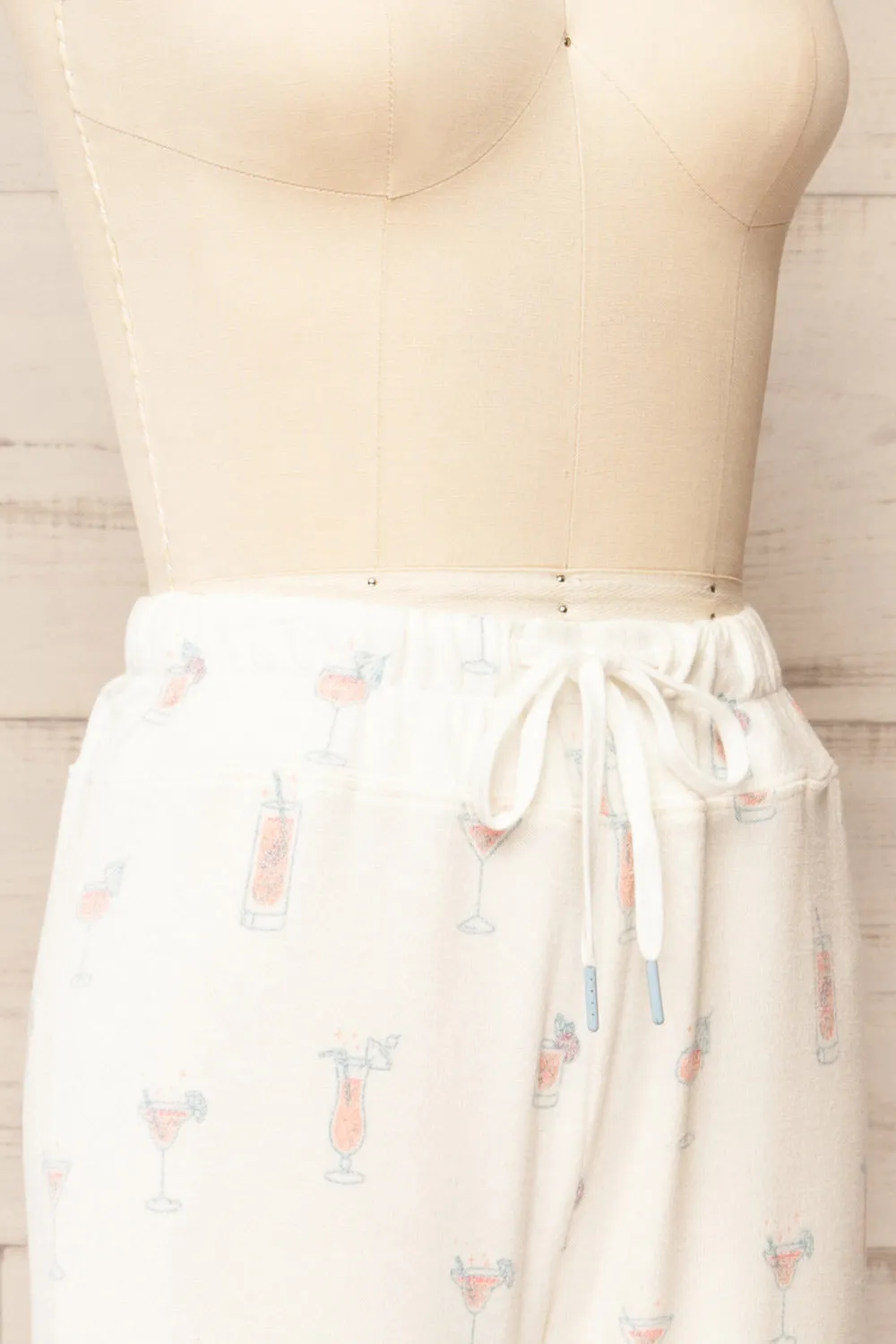 Keegan | Ivory Pyjama Joggers w/ Cocktail Print sold by Boutique 1861 product image thumbnail 4