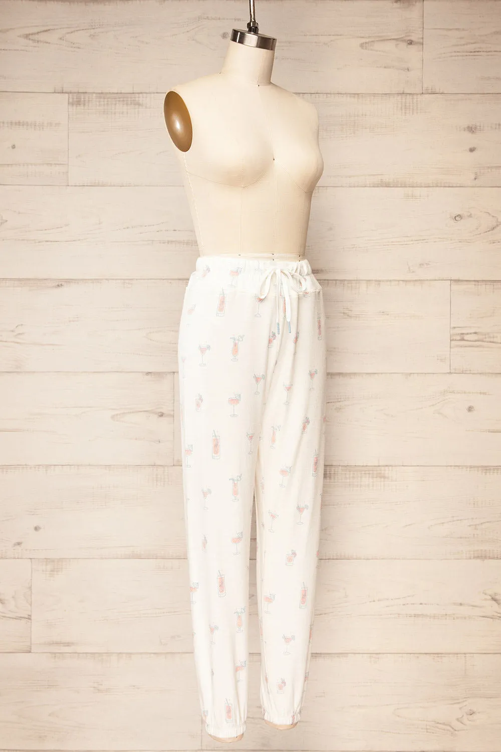 Keegan | Ivory Pyjama Joggers w/ Cocktail Print sold by Boutique 1861 product image thumbnail 3