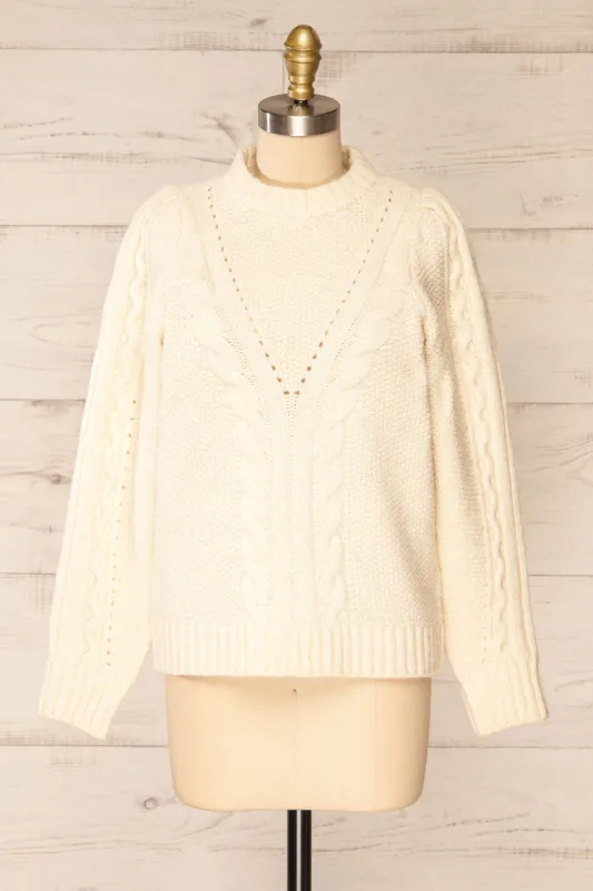 Granollers Ivory | Cable Knit Sweater sold by Boutique 1861