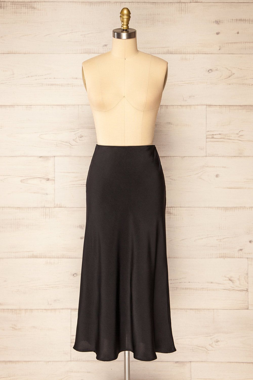 Neveah Black | Silky Midi Skirt sold by Boutique 1861