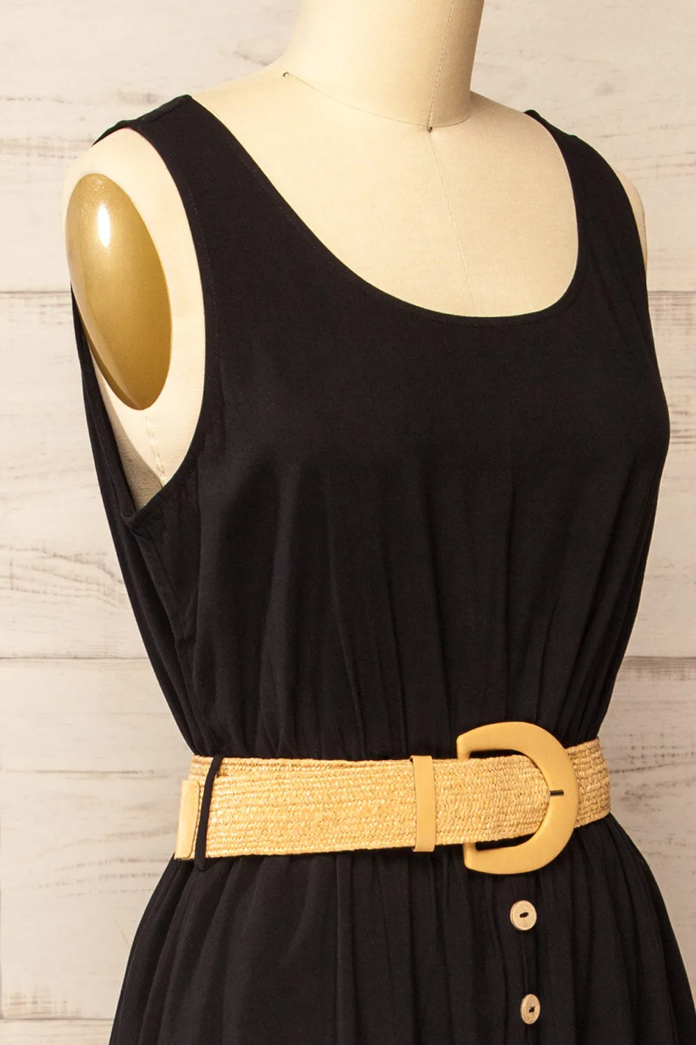 Carrington | Black Midi Dress w/ Straw Belt sold by Boutique 1861 product image thumbnail 4