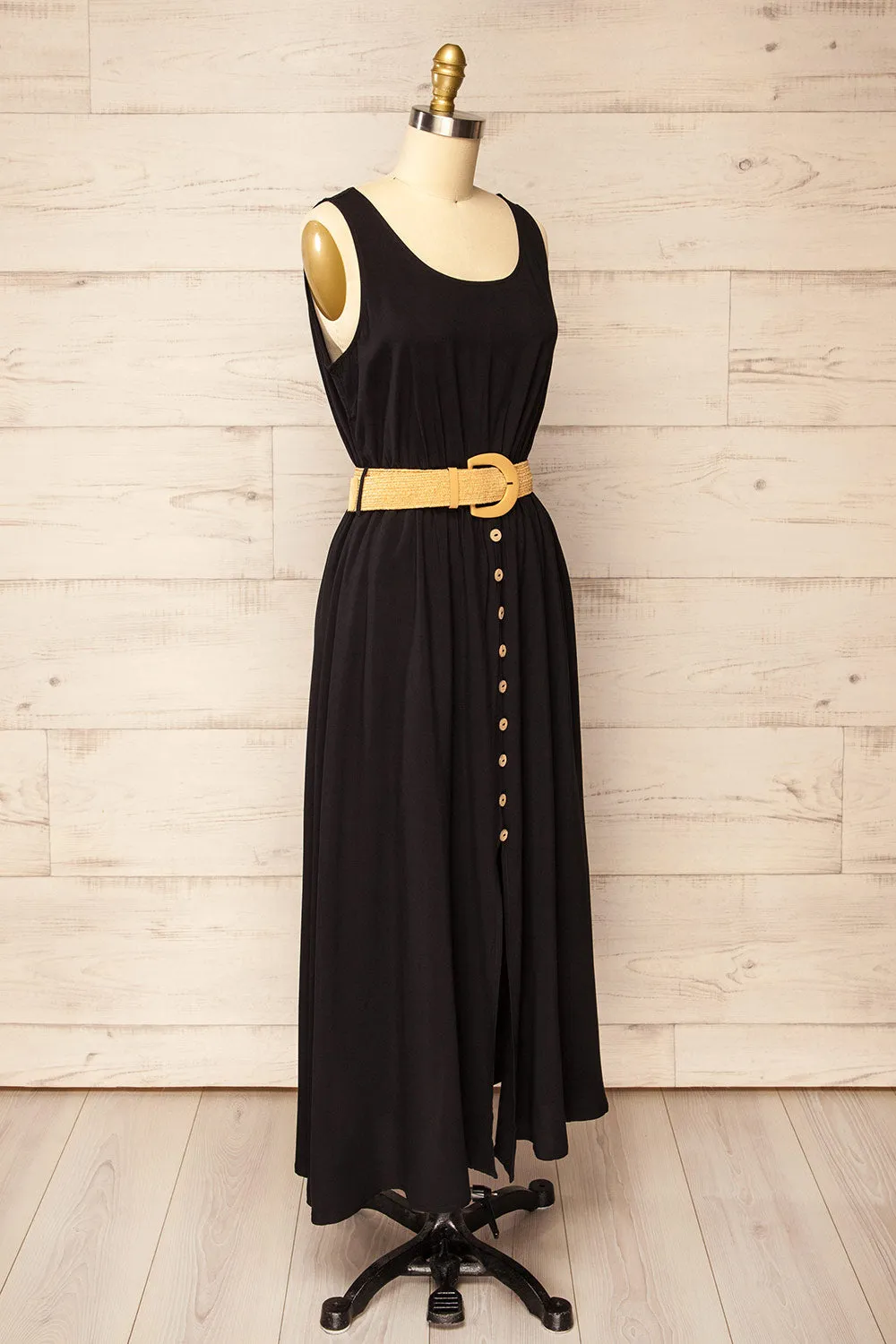 Carrington | Black Midi Dress w/ Straw Belt sold by Boutique 1861 product image thumbnail 3