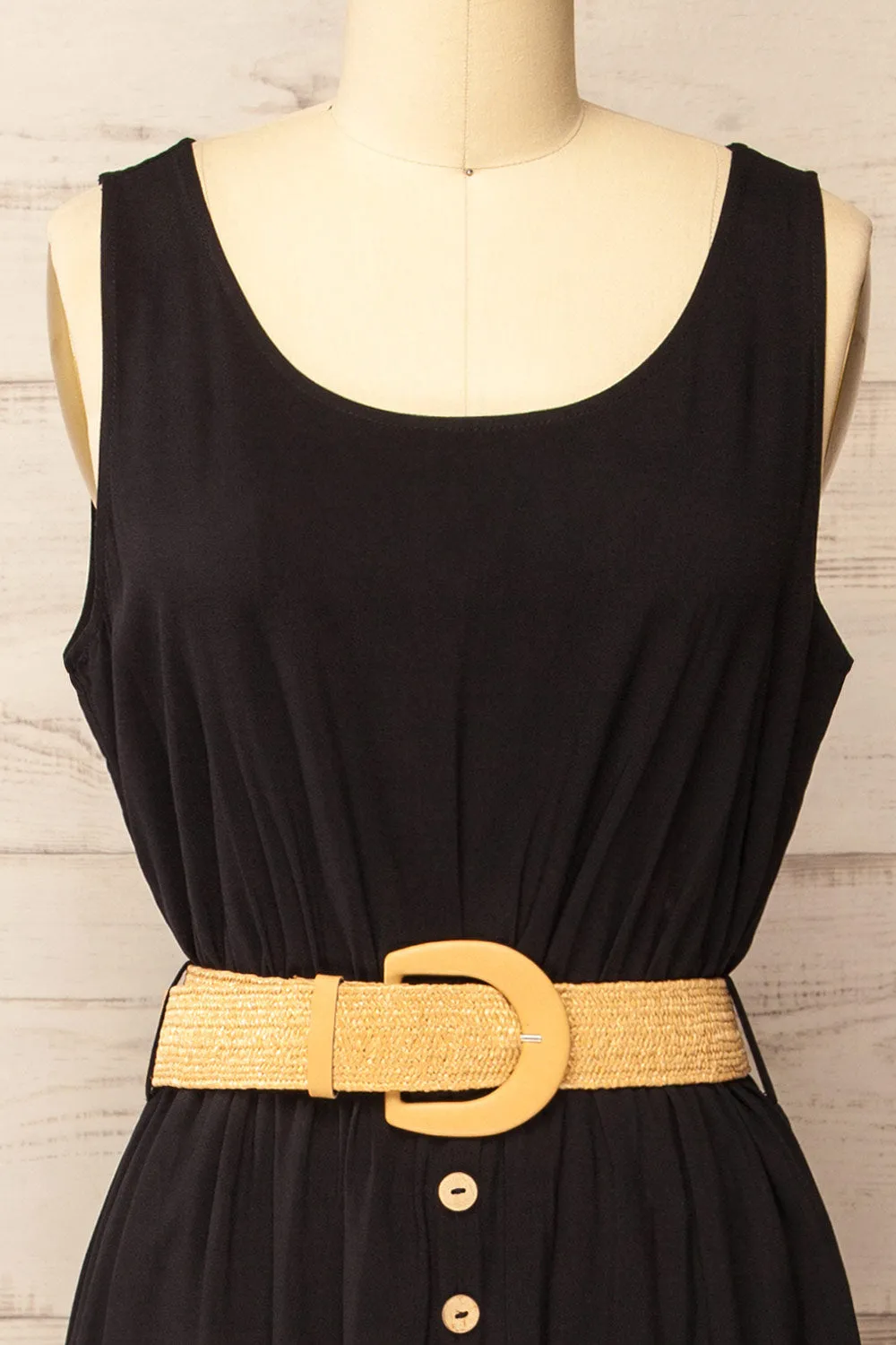 Carrington | Black Midi Dress w/ Straw Belt sold by Boutique 1861 product image thumbnail 2