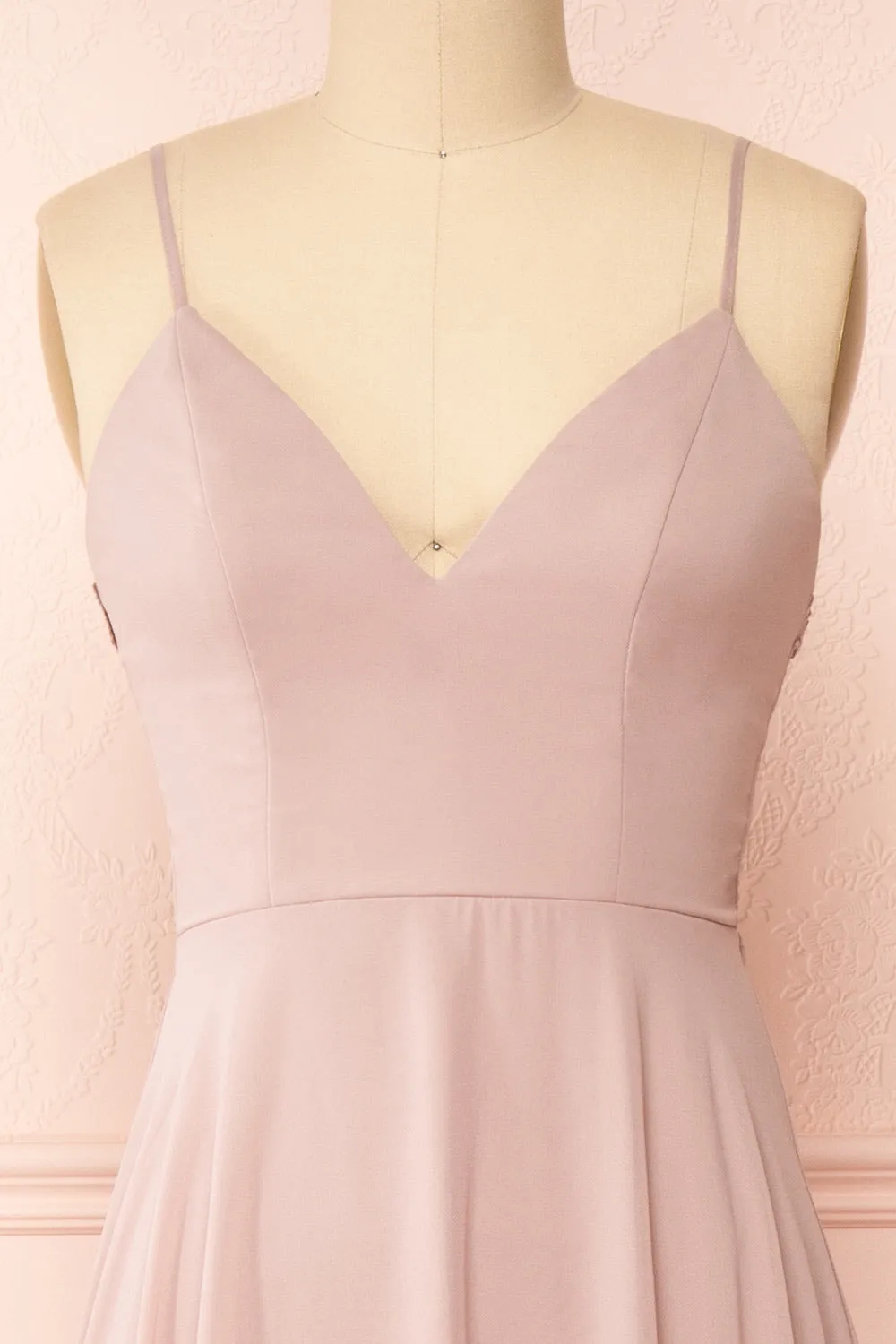 Peggie Mauve | Chiffon Maxi Dress w/ Back Embroidery sold by Boutique 1861 product image thumbnail 2