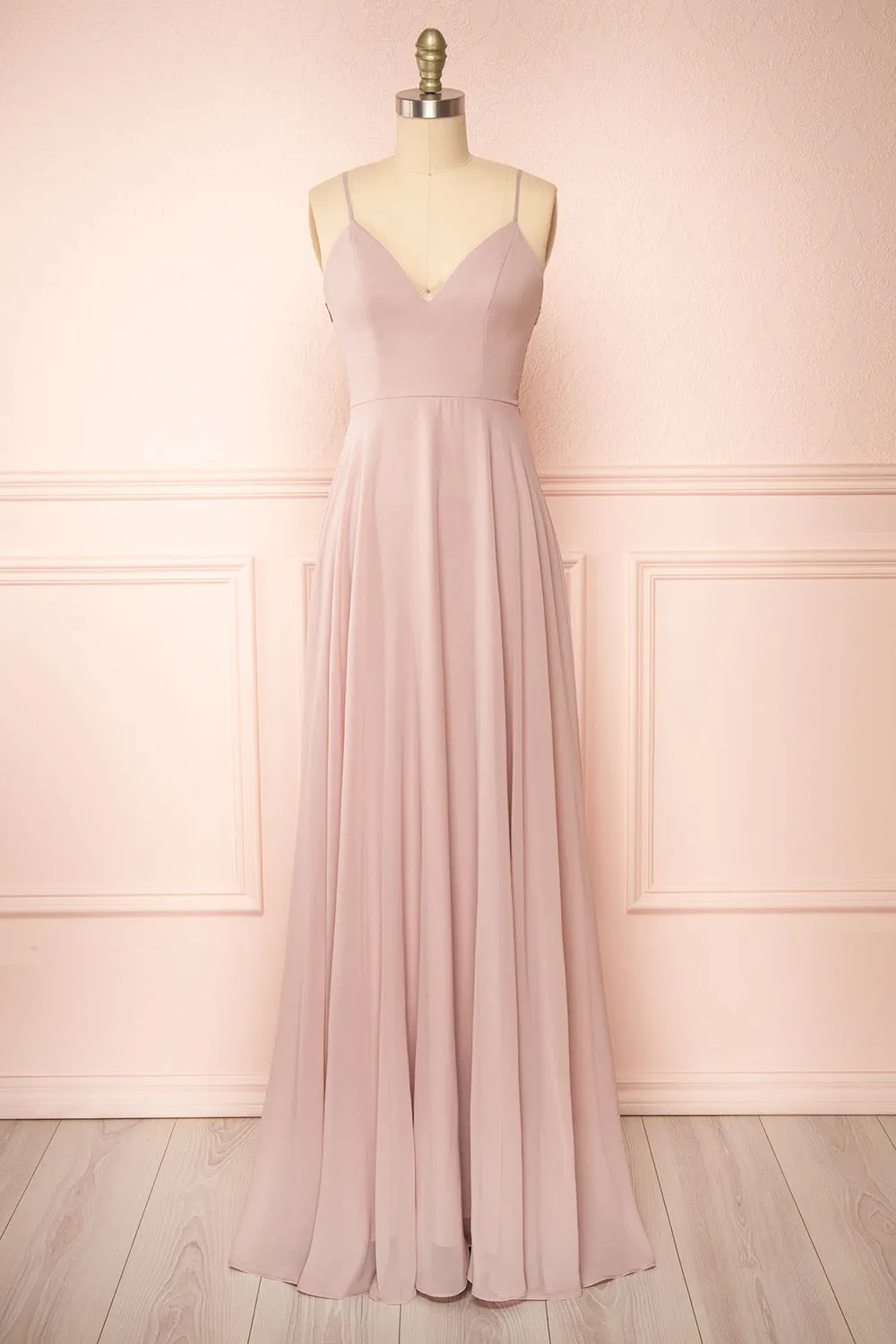 Peggie Mauve | Chiffon Maxi Dress w/ Back Embroidery sold by Boutique 1861 product image thumbnail 5