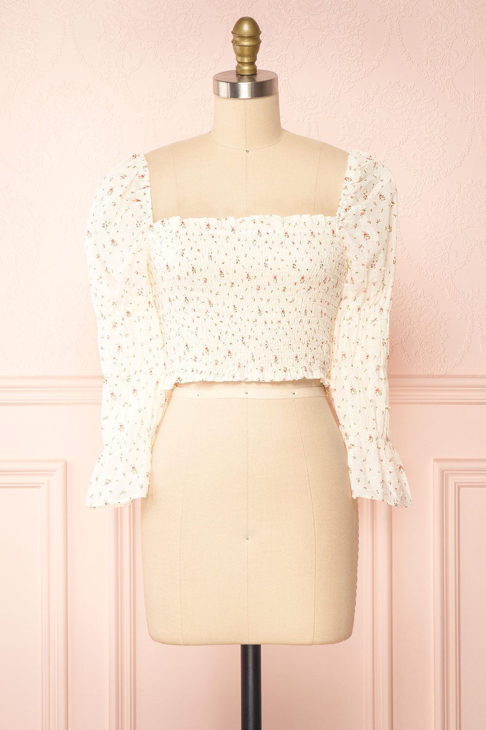 Orithyia | Floral Crop Top w/ Square Neckline sold by Boutique 1861