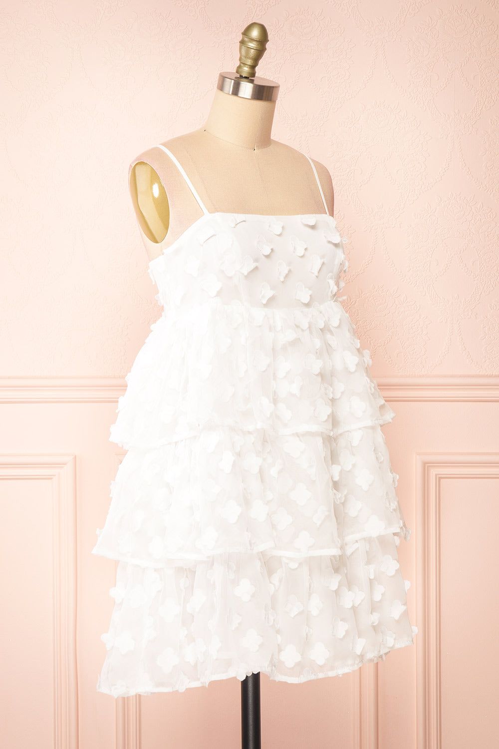 Hynd | Tiered Short White Dress w/ Flowers sold by Boutique 1861 product image thumbnail 3