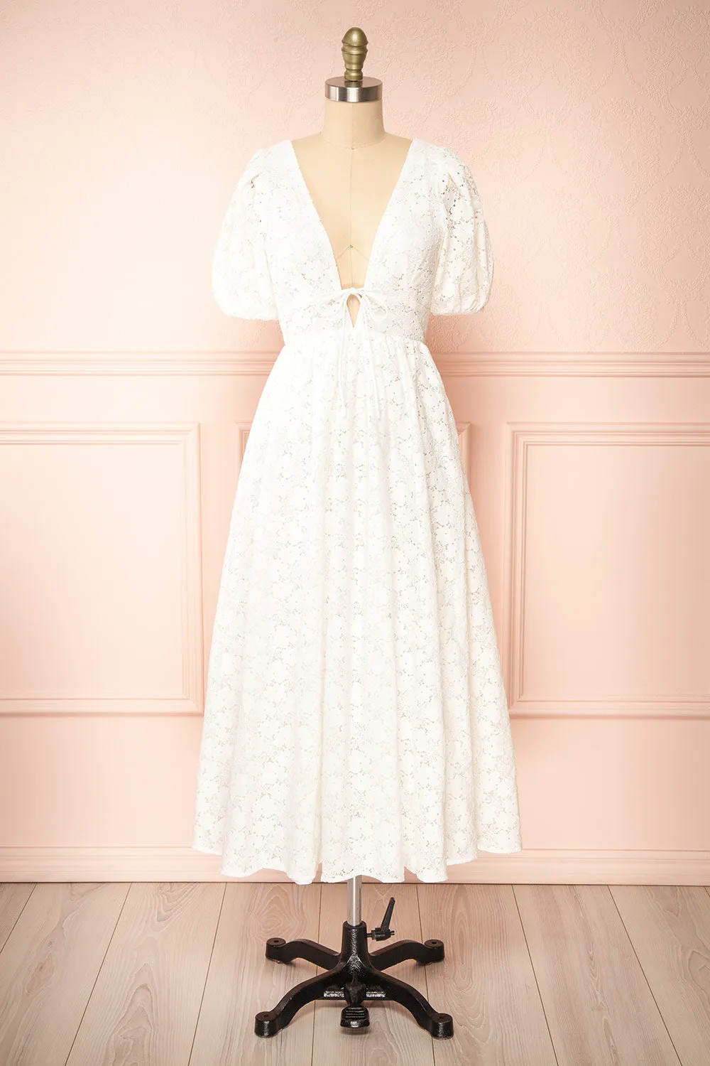 Ezgi | Openwork Floral Midi Dress sold by Boutique 1861