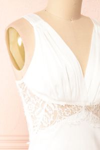 Naksu Ivory | Satin Midi Dress w/ Lace Trim sold by Boutique 1861