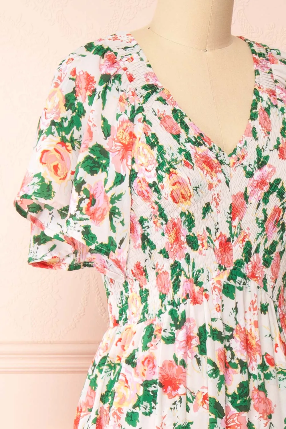 Senna | Floral Midi Dress w/ Ruched Bust sold by Boutique 1861 product image thumbnail 4