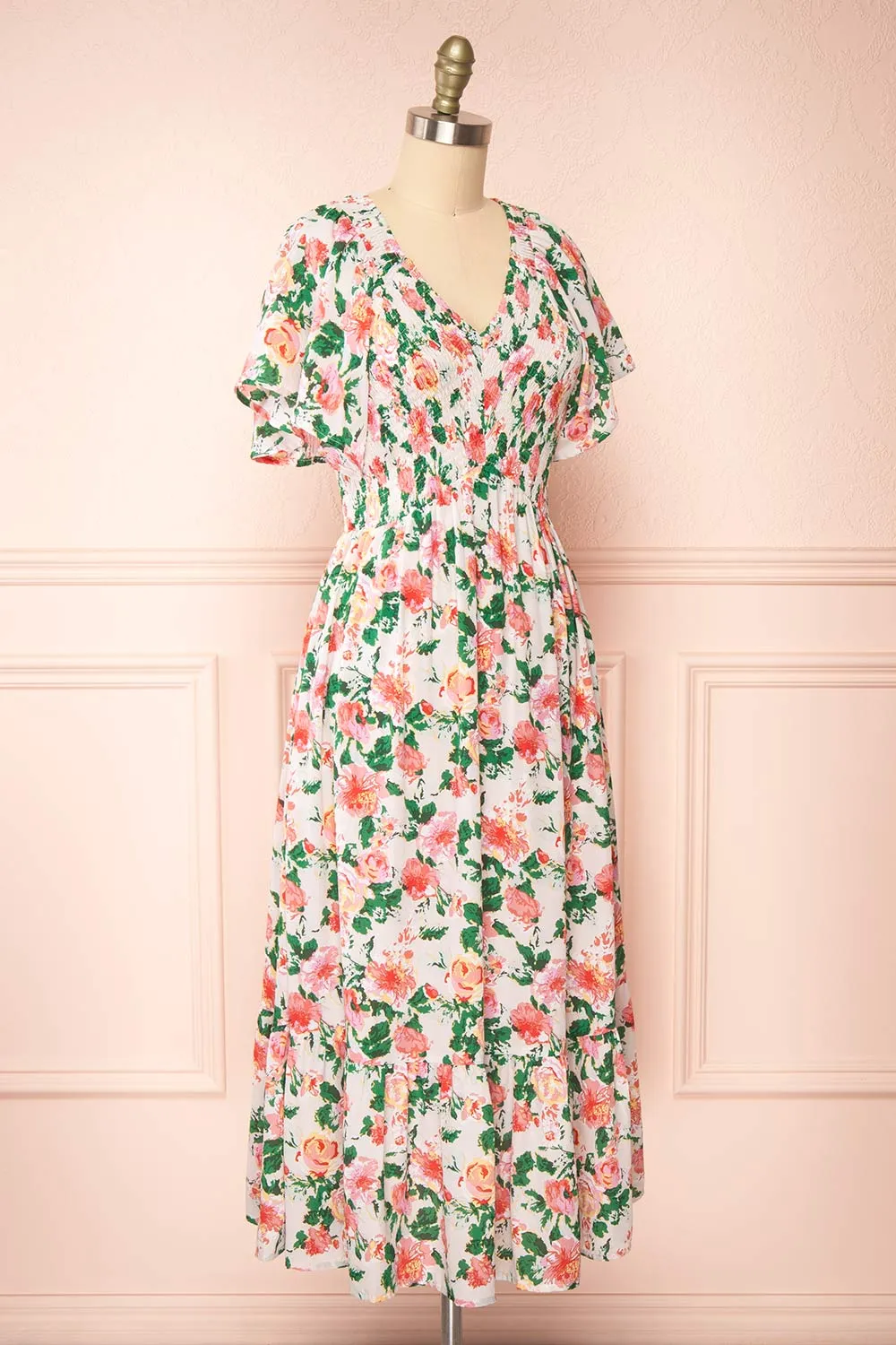 Senna | Floral Midi Dress w/ Ruched Bust sold by Boutique 1861 product image thumbnail 3