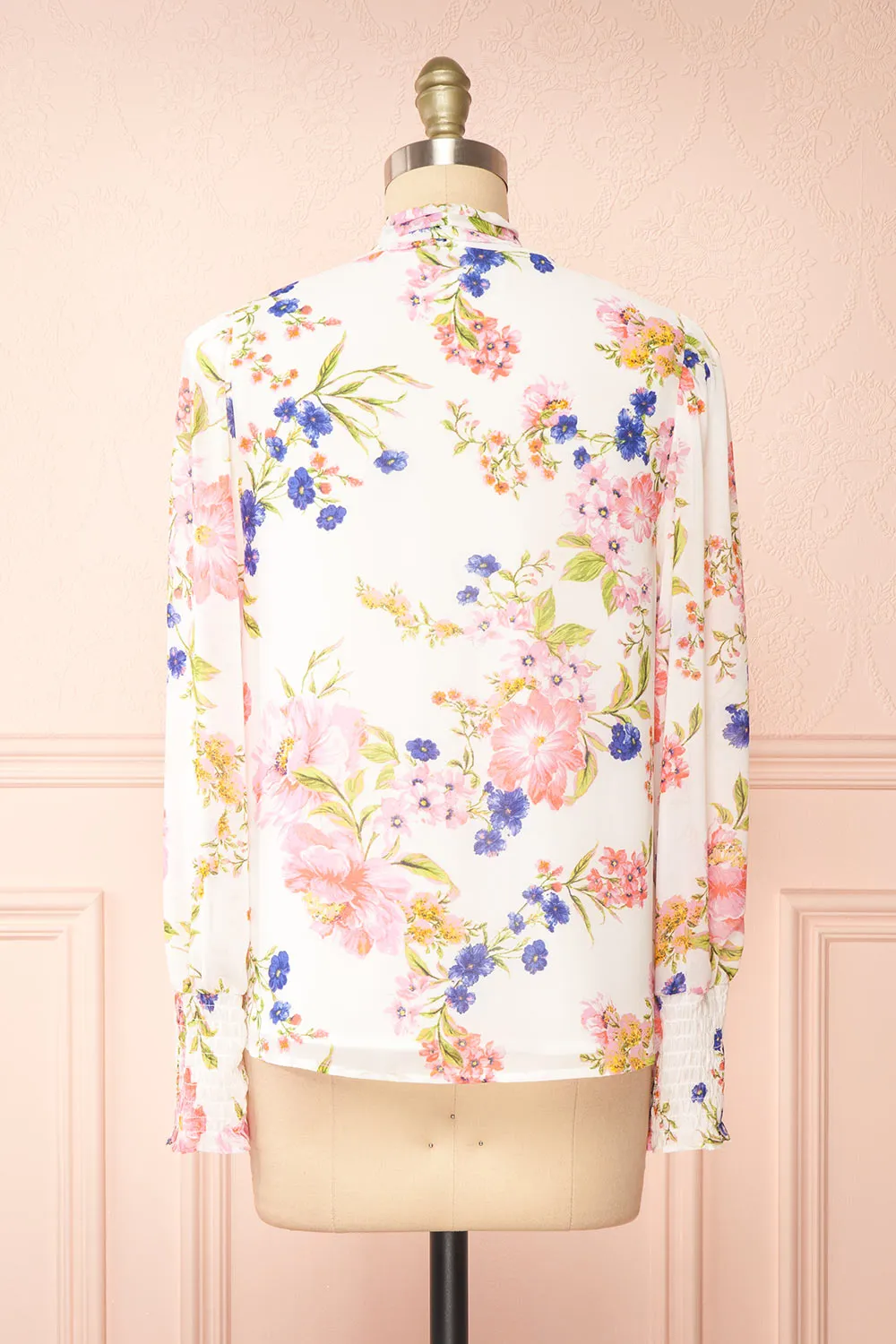 Safa | Floral Chiffon Blouse w/ Bow Collar sold by Boutique 1861 product image thumbnail 5