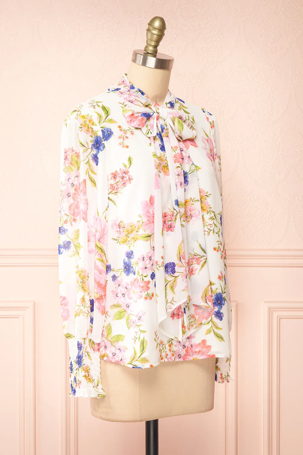 Safa | Floral Chiffon Blouse w/ Bow Collar sold by Boutique 1861 product image thumbnail 3